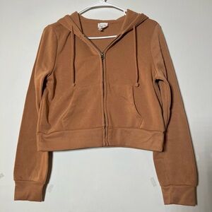 5/$15 💖 Hippie Rose Brown Cropped Hoodie Medium